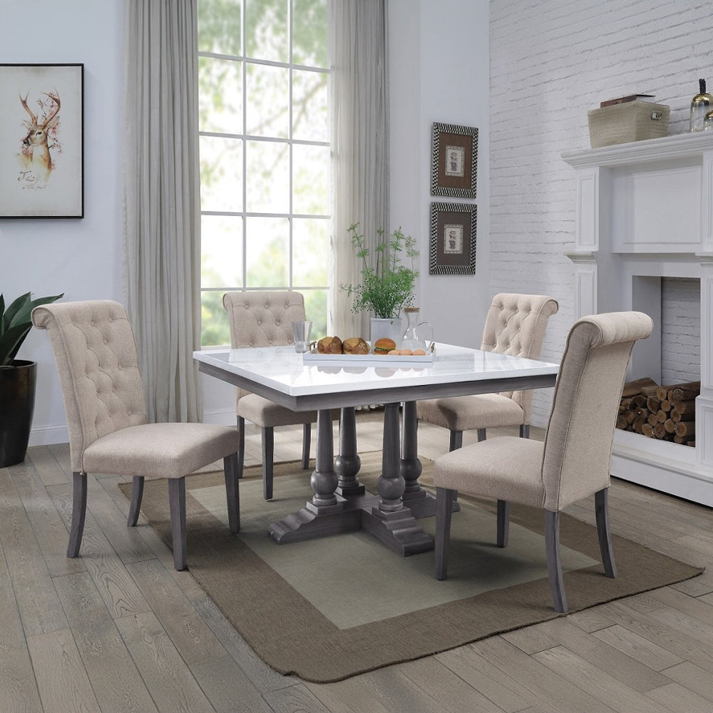 ACME Yabeina Square Dining Table – back view – Lusso Furniture Miami
