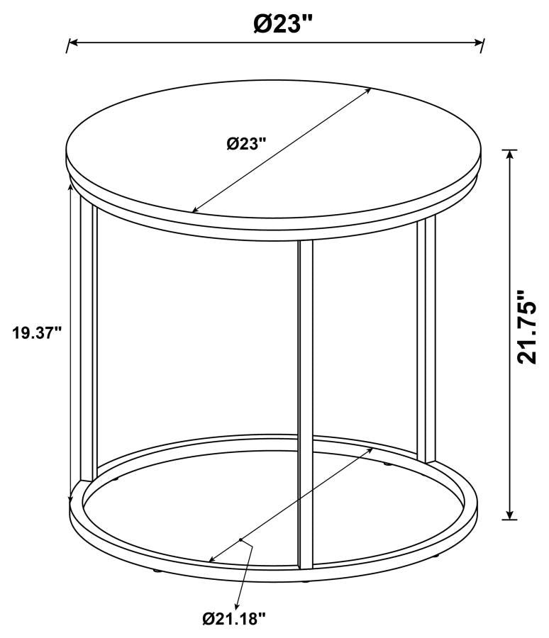 Lainey Round Faux Marble Side End Table Grey-zoom-4