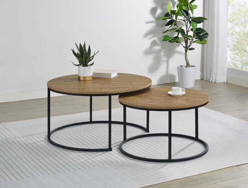 Lainey 2-piece Round Nesting Coffee Table Mango-zoom-