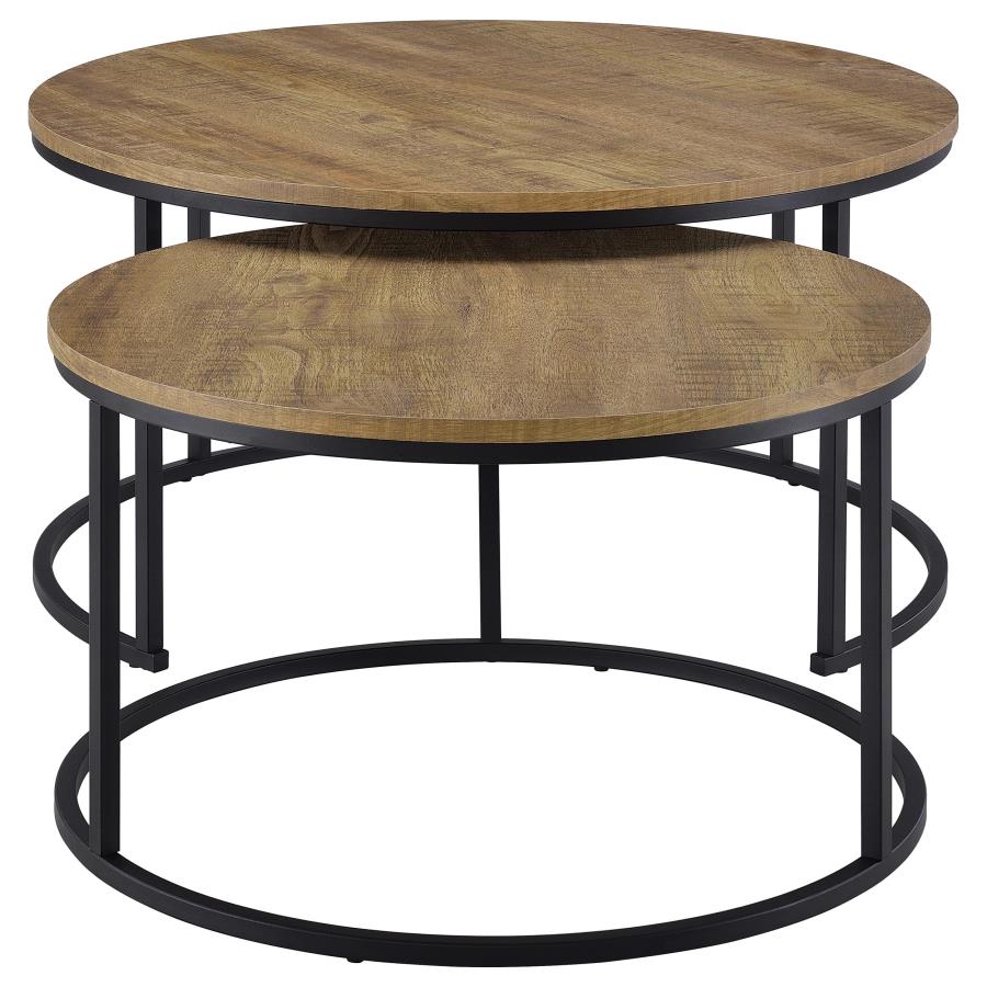 Lainey 2-piece Round Nesting Coffee Table Mango-zoom-3
