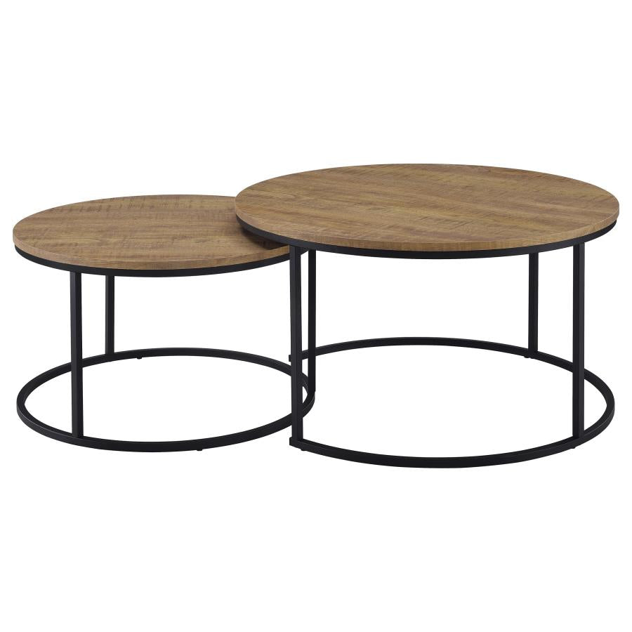 Lainey 2-piece Round Nesting Coffee Table Mango-5