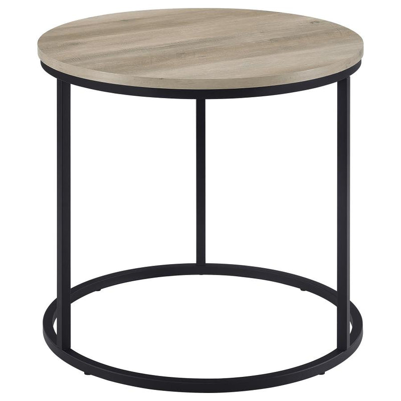 Lainey Round Occasional Side End Table Distressed Pine-zoom-