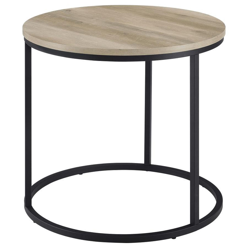 Lainey Round Occasional Side End Table Distressed Pine-zoom-