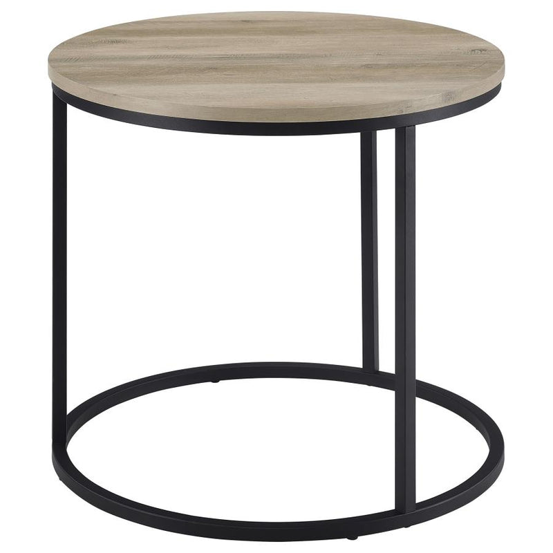 Lainey Round Occasional Side End Table Distressed Pine-zoom-