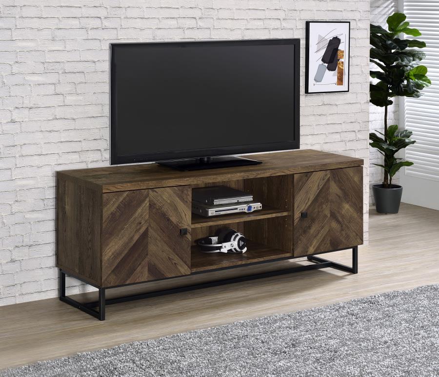 Myles 2-door Engineered Wood 60-inch TV Stand Rustic Oak-2