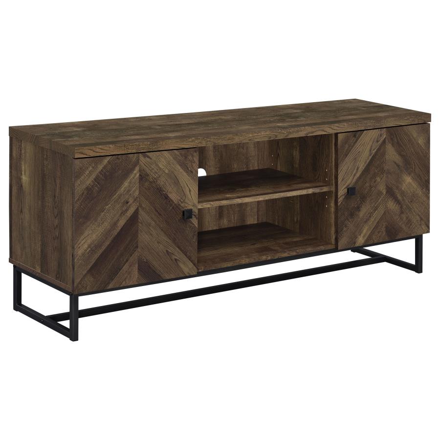 Myles 2-door Engineered Wood 60-inch TV Stand Rustic Oak-zoom-1