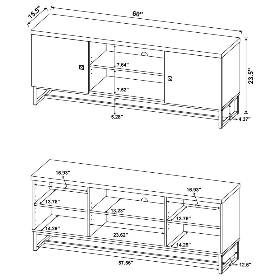 Myles 2-door Engineered Wood 60-inch TV Stand Rustic Oak-13