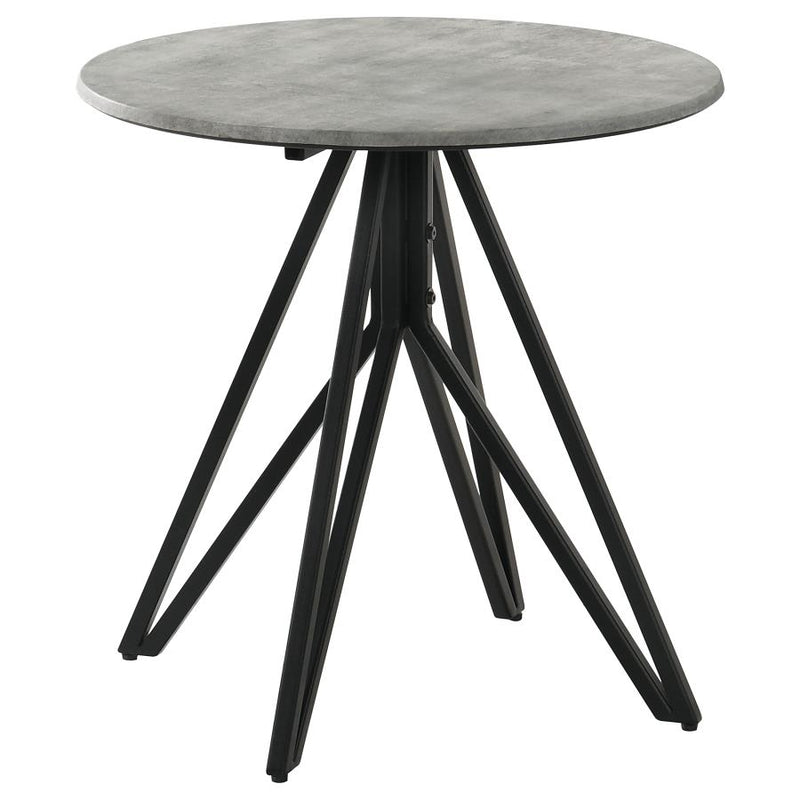 Hadi Round SmartTop Side End Table Cement and Gunmetal-zoom-