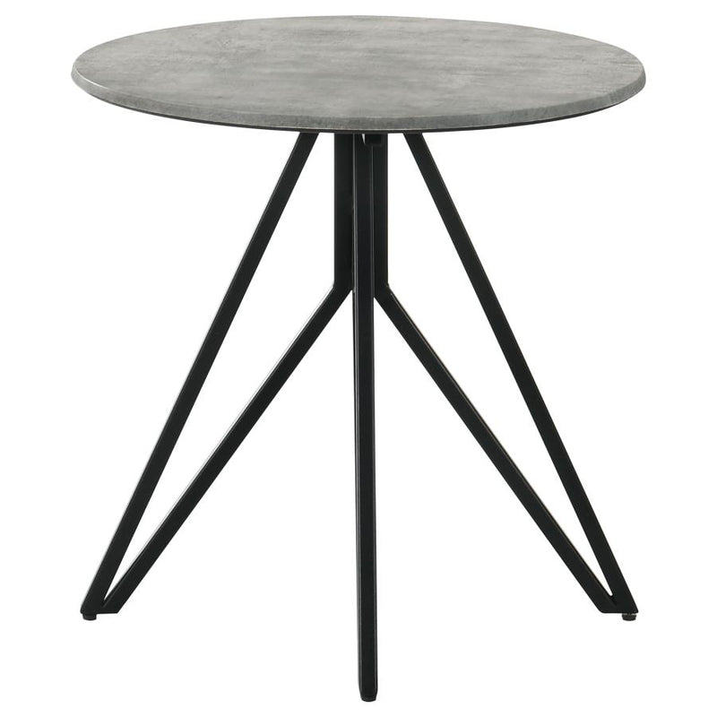 Hadi 2-piece Round SmartTop Coffee and End Table Set Cement-zoom-