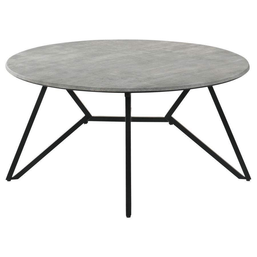 Hadi 2-piece Round SmartTop Coffee and End Table Set Cement-7