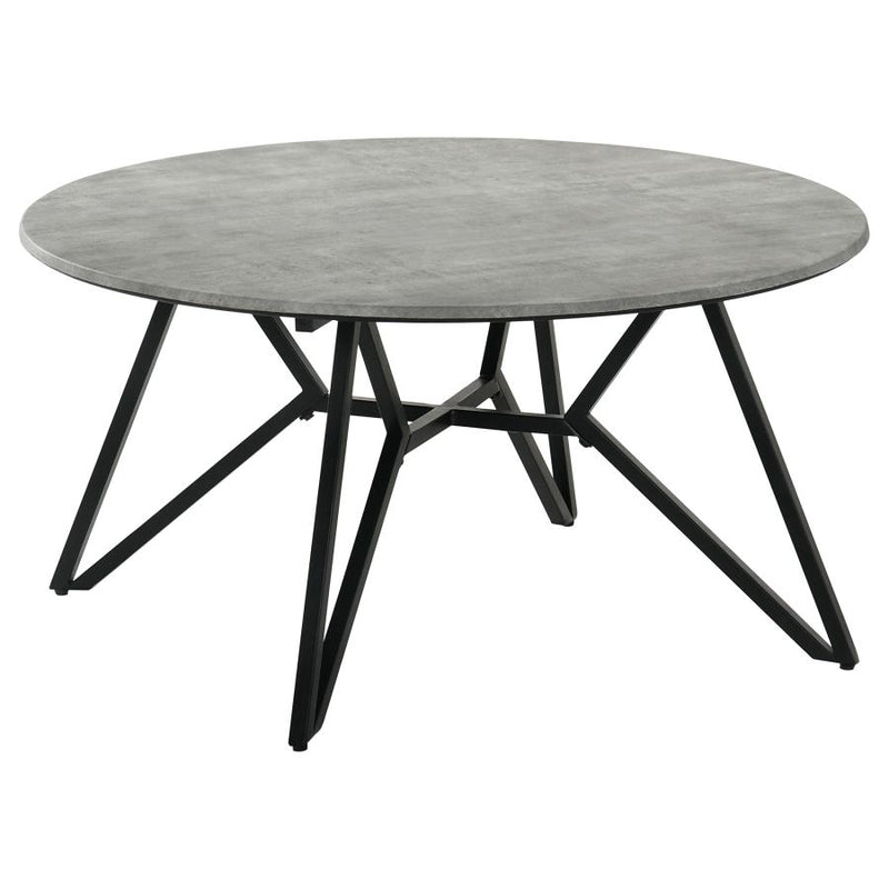 Hadi 3-piece Round SmartTop Coffee and End Table Set Cement-zoom-