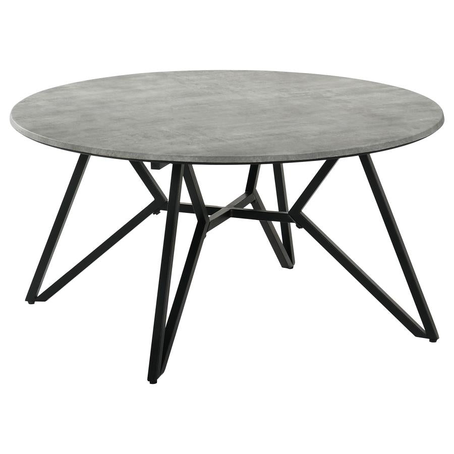Hadi Round SmartTop Coffee Table Cement and Gunmetal-1