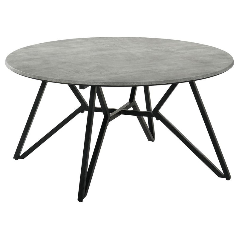 Hadi Round SmartTop Coffee Table Cement and Gunmetal-zoom-