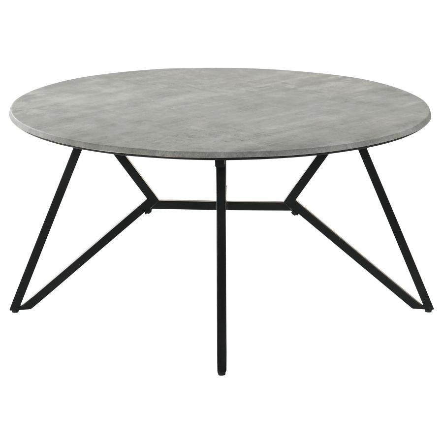 Hadi Round SmartTop Coffee Table Cement and Gunmetal-3