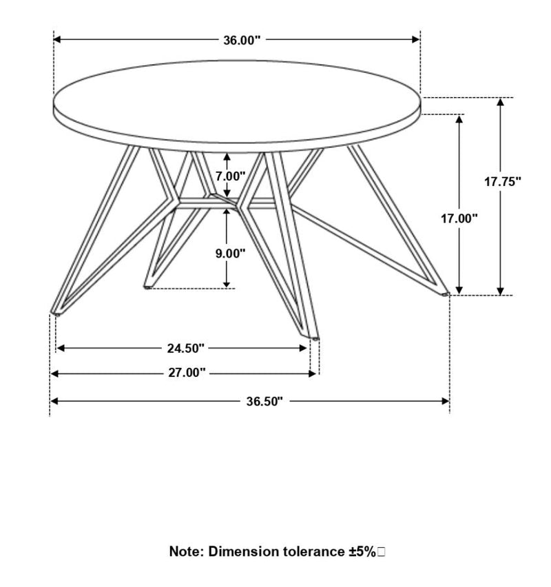 Hadi Round SmartTop Coffee Table Cement and Gunmetal-zoom-