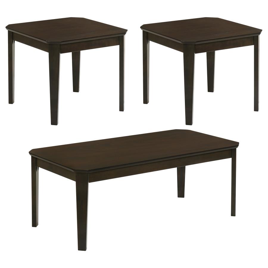 Amaro 3-piece Coffee and End Table Set Dark Brown-2