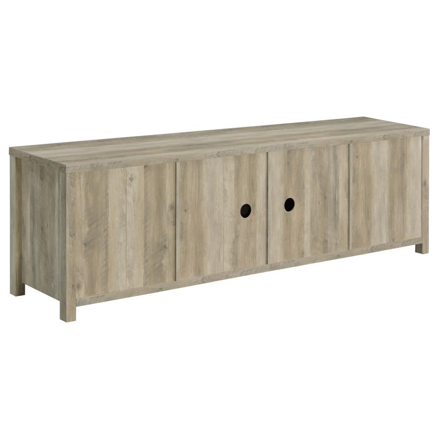 Madra 2-door Engineered Wood 79-inch TV Stand Distressed Pine-zoom-9
