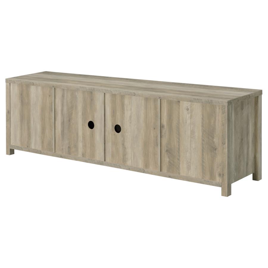 Madra 2-door Engineered Wood 79-inch TV Stand Distressed Pine-10