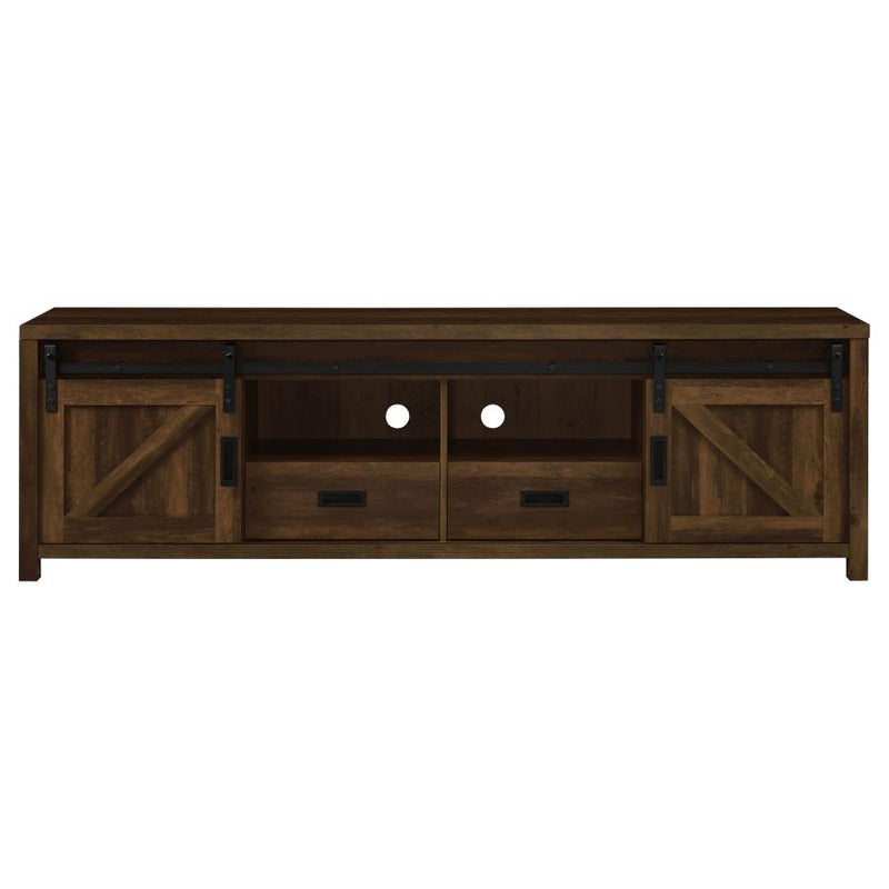 Madra 2-door Engineered Wood 79-inch TV Stand Dark Pine-zoom-