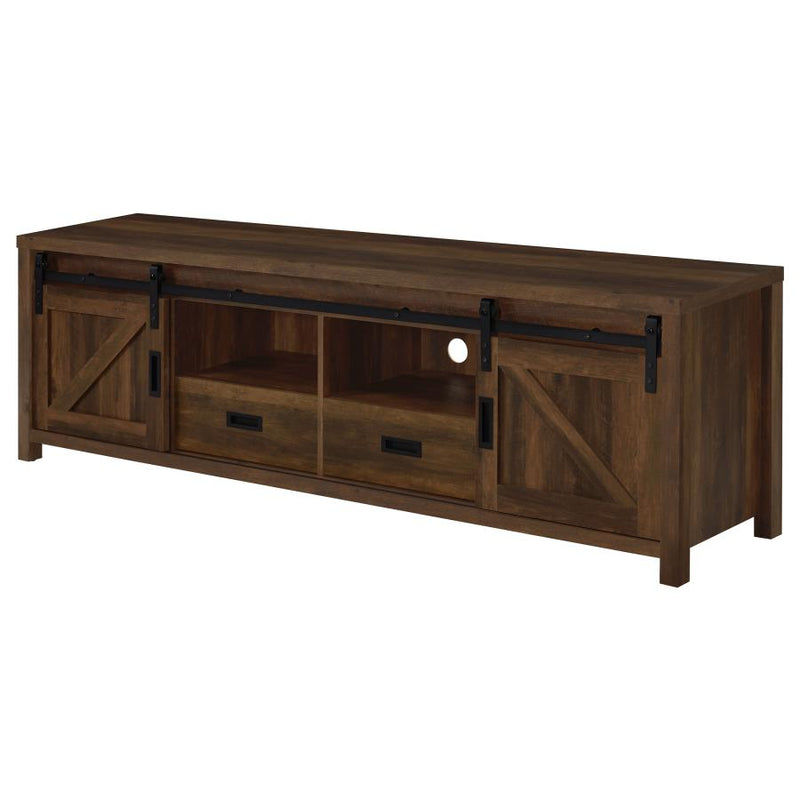 Madra 2-door Engineered Wood 79-inch TV Stand Dark Pine-zoom-