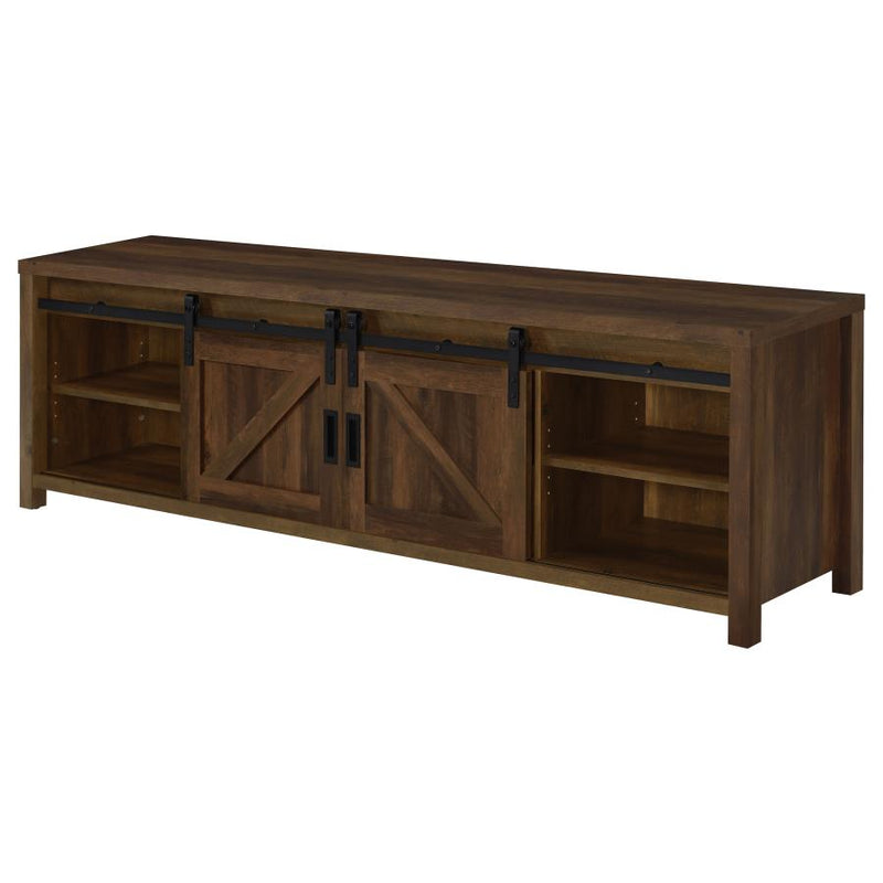 Madra 2-door Engineered Wood 79-inch TV Stand Dark Pine-zoom-