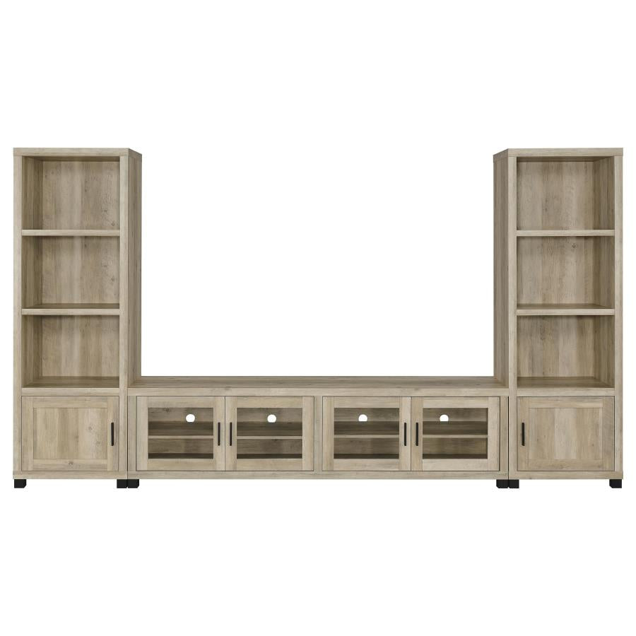 Sachin 3-piece 79-inch TV Entertainment Center Antique Pine-2