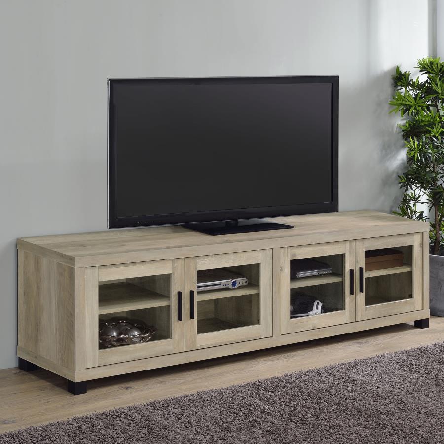 Sachin 4-door Engineered Wood 79-inch TV Stand Distressed Pine-2