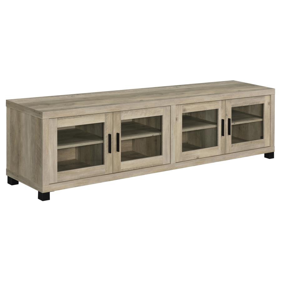 Sachin 4-door Engineered Wood 79-inch TV Stand Distressed Pine-zoom-1