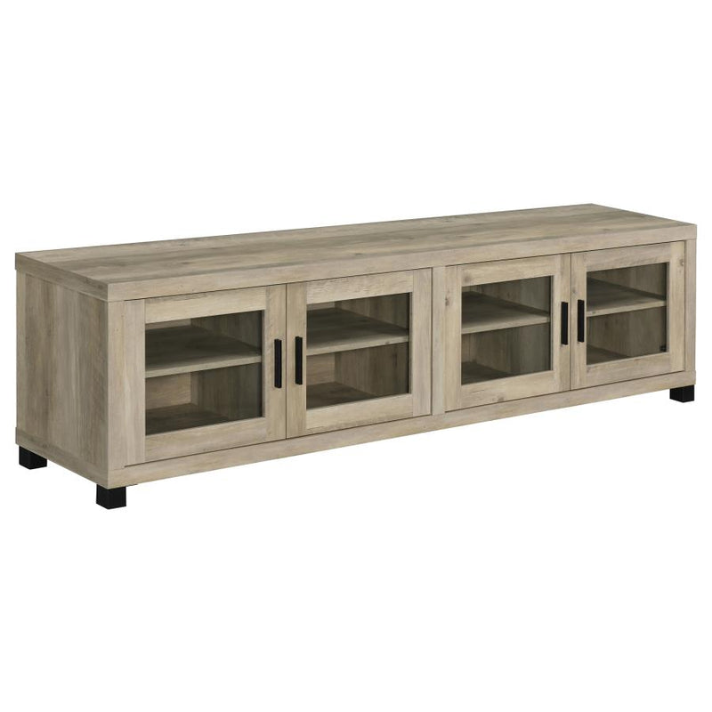 Sachin 4-door Engineered Wood 79-inch TV Stand Distressed Pine-zoom-