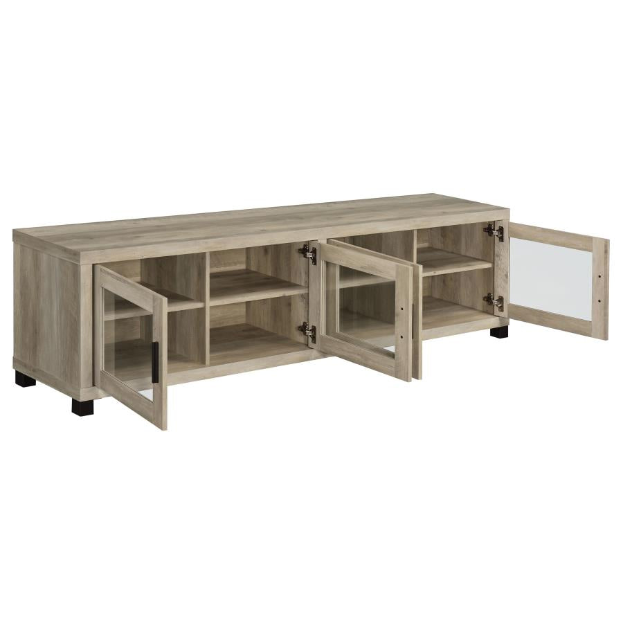 Sachin 4-door Engineered Wood 79-inch TV Stand Distressed Pine-zoom-3