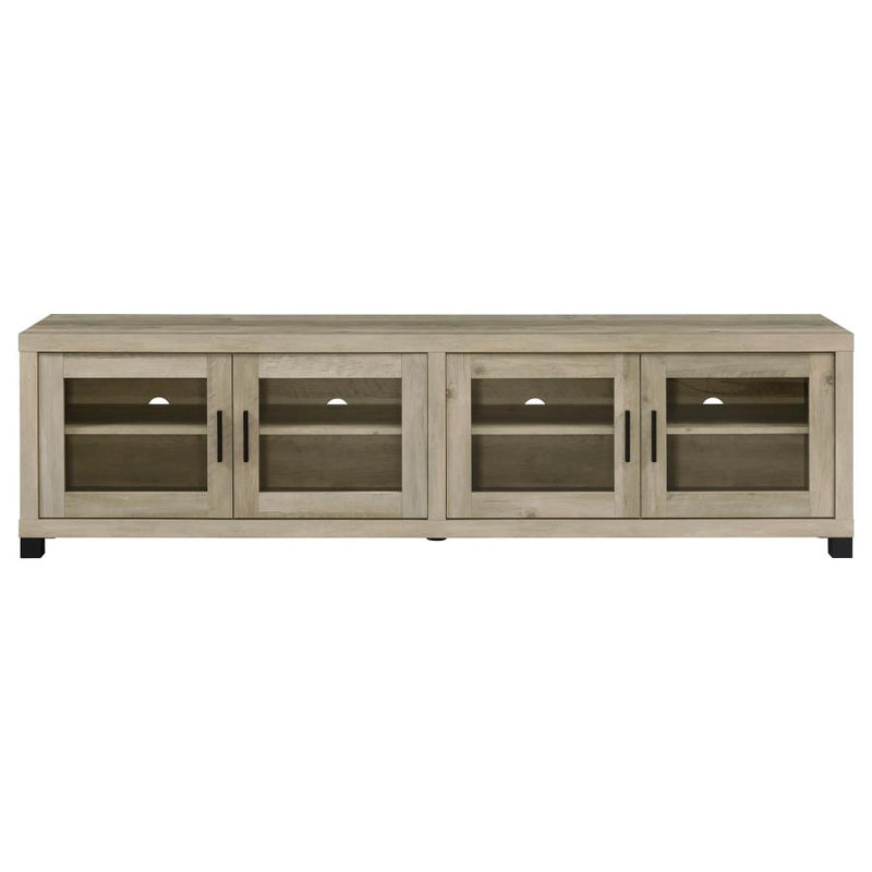 Sachin 4-door Engineered Wood 79-inch TV Stand Distressed Pine-zoom-