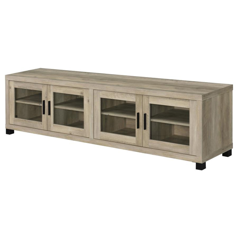 Sachin 4-door Engineered Wood 79-inch TV Stand Distressed Pine-zoom-