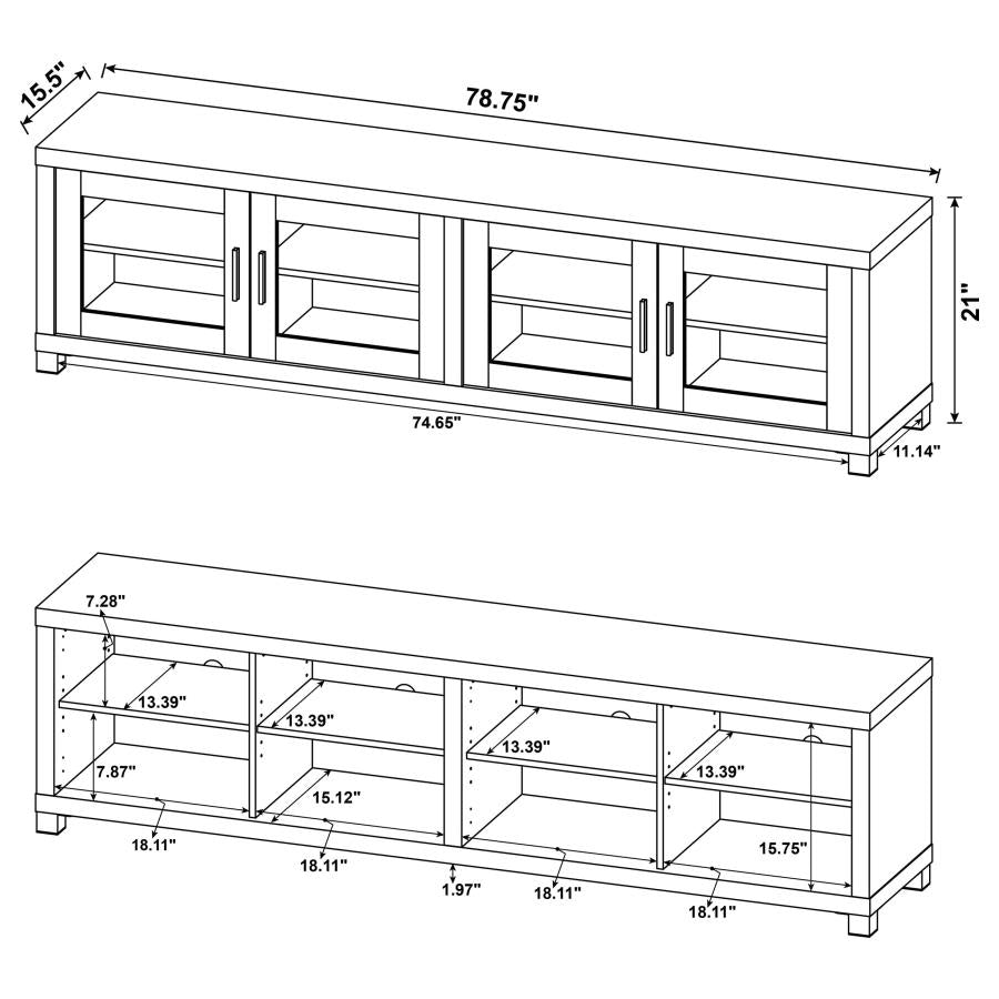 Sachin 3-piece 79-inch TV Entertainment Center Dark Pine-20