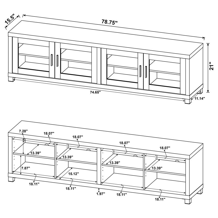 Sachin 4-door Engineered Wood 79-inch TV Stand Dark Pine-zoom-11