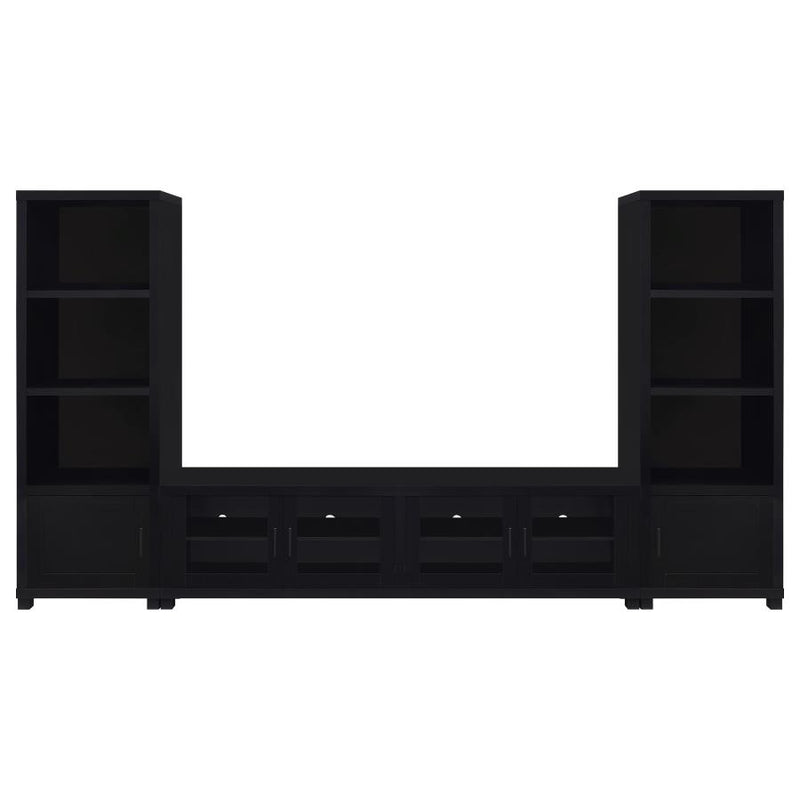 Jupiter 3-piece Entertainment Center 79-inch TV Stand Black-zoom-
