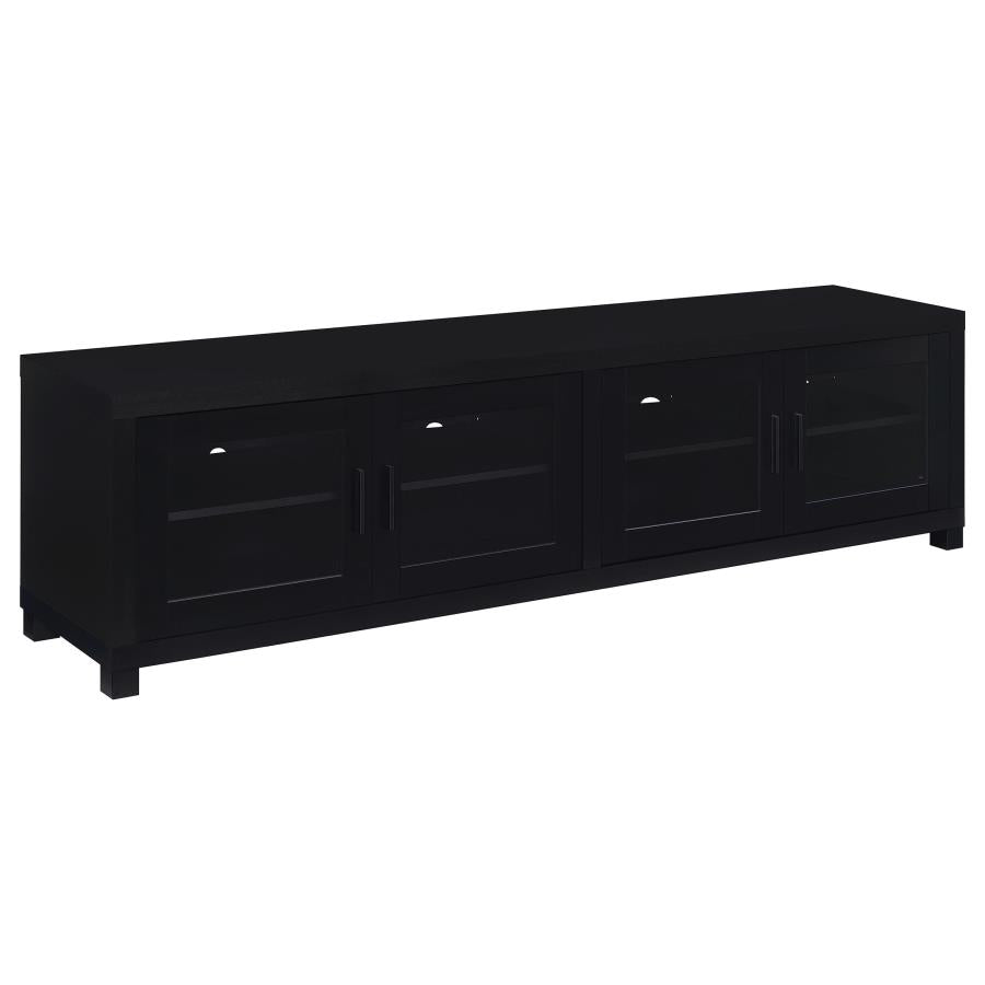 Jupiter 4-door Engineered Wood 79-inch TV Stand Black-zoom-1