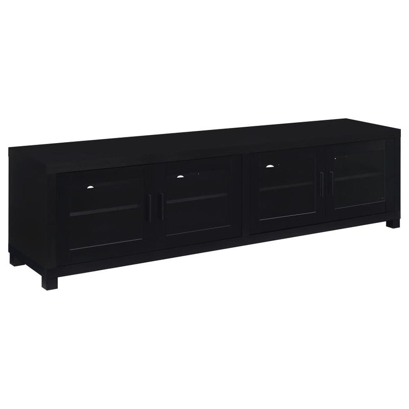 Jupiter 4-door Engineered Wood 79-inch TV Stand Black-zoom-
