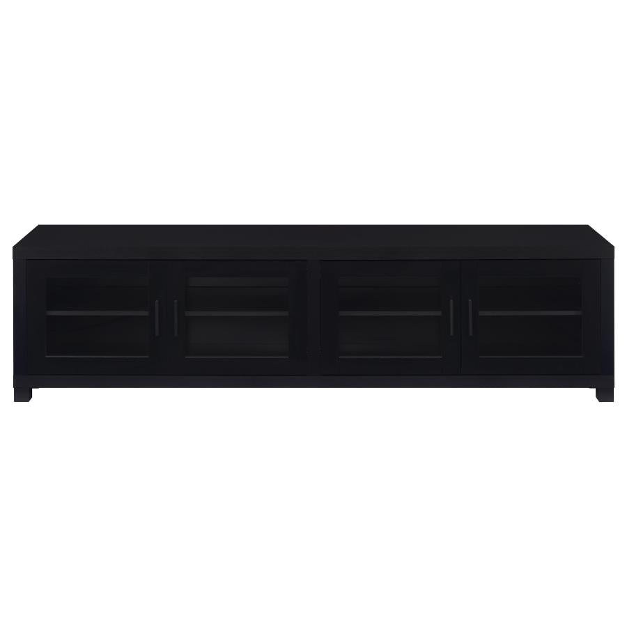 Jupiter 4-door Engineered Wood 79-inch TV Stand Black-zoom-4