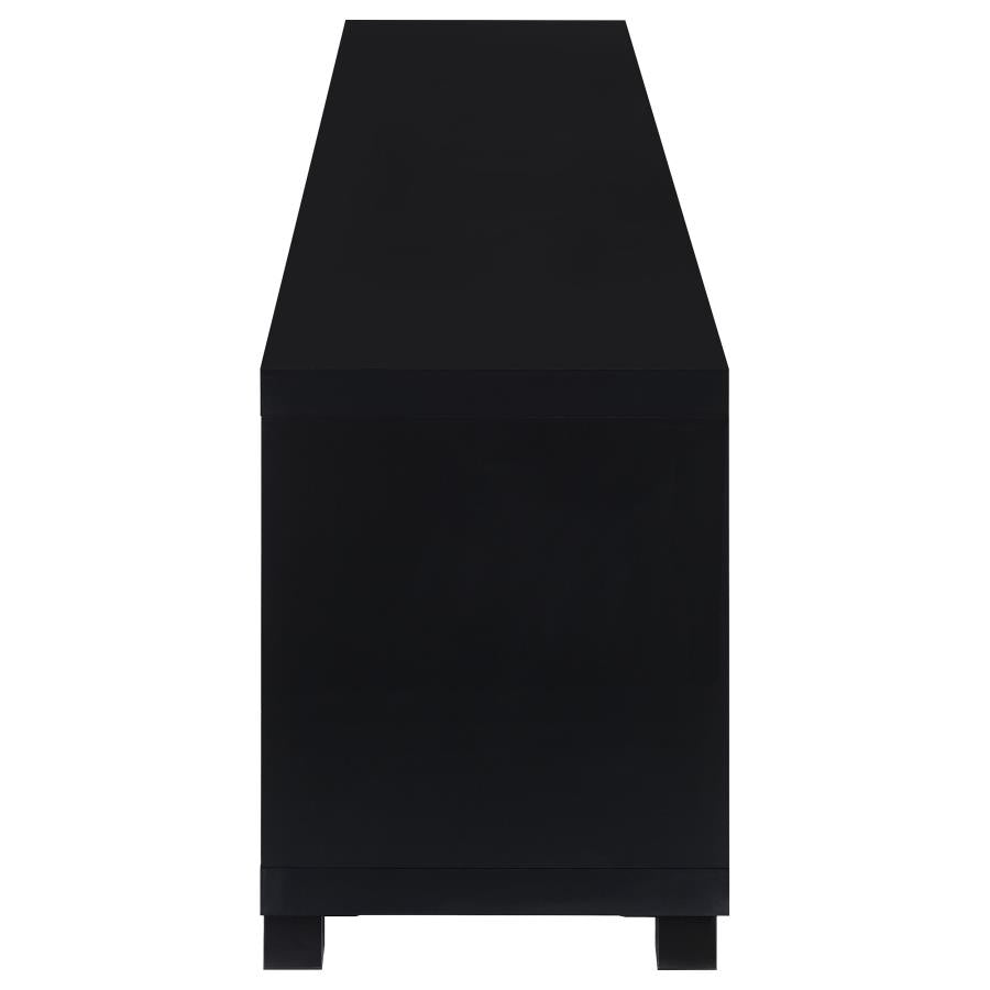 Jupiter 4-door Engineered Wood 79-inch TV Stand Black-5