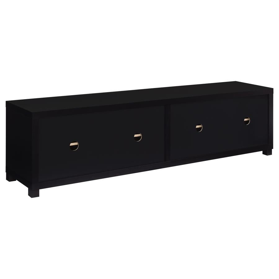 Jupiter 4-door Engineered Wood 79-inch TV Stand Black-zoom-6