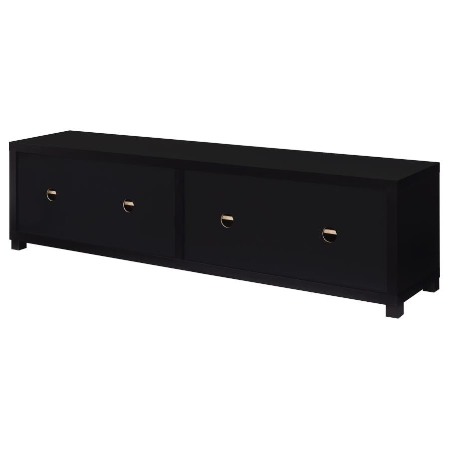 Jupiter 4-door Engineered Wood 79-inch TV Stand Black-8