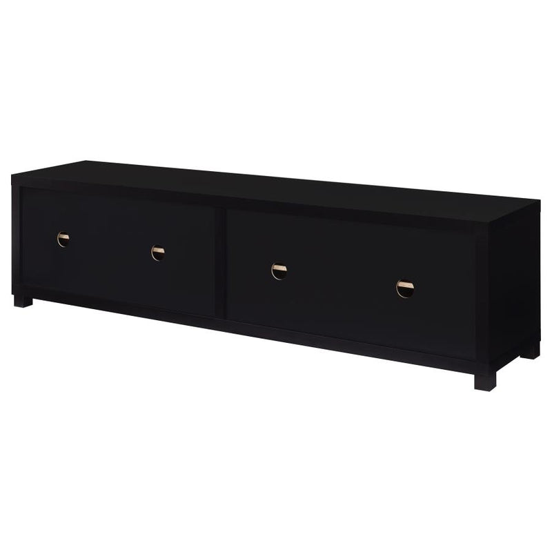 Jupiter 4-door Engineered Wood 79-inch TV Stand Black-zoom-