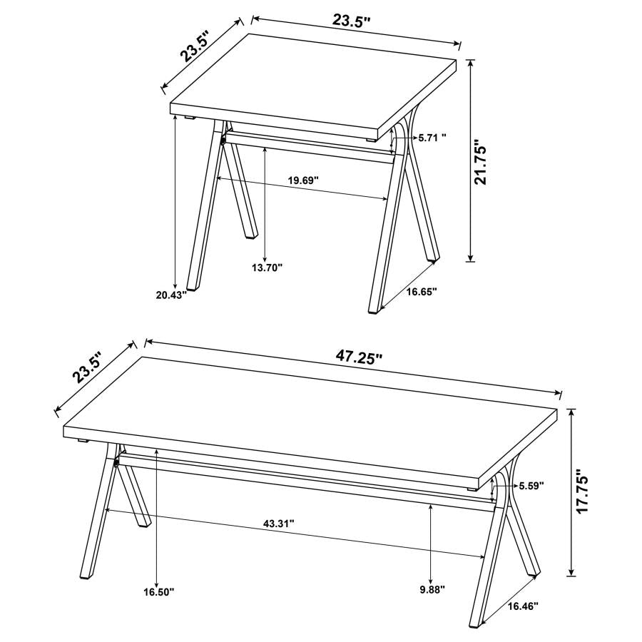 Colmar 3-piece Engineered Wood Coffee Table Set Golden Oak-6