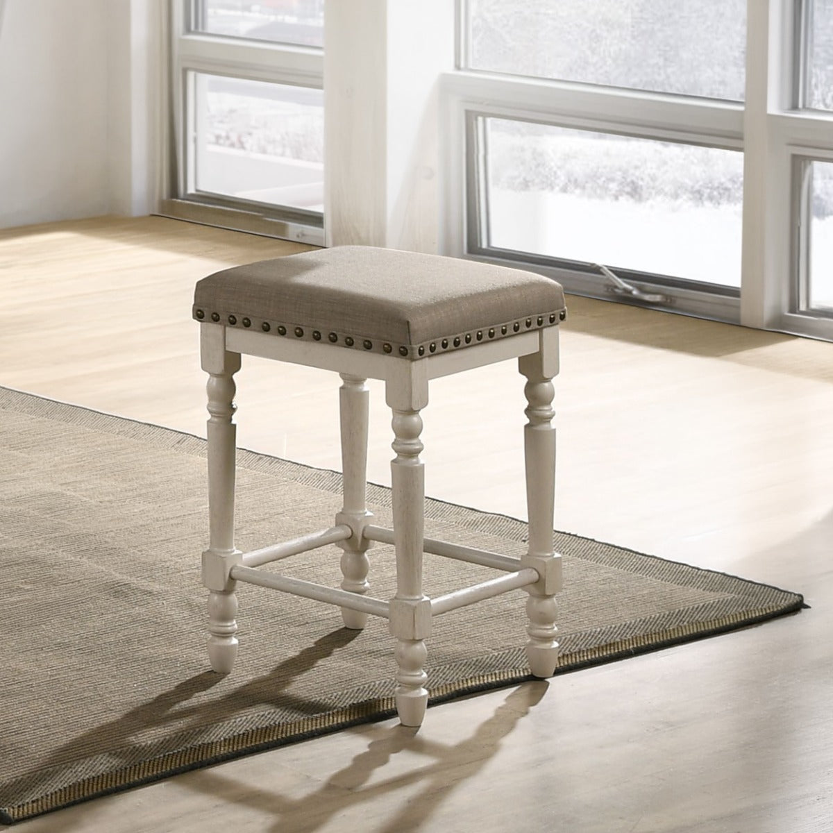 ACME Tasnim Counter Height Stool Set of 2 – front view – Lusso Furniture Miami