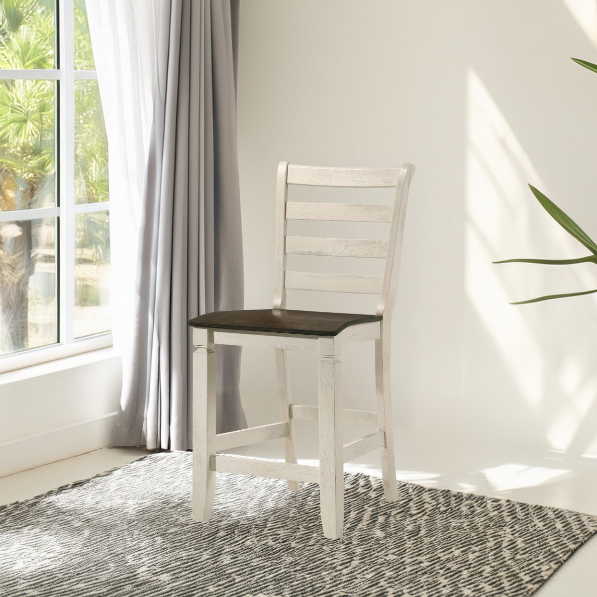 ACME Tasnim Counter Height Chair Set of 2 – front view – Lusso Furniture Miami