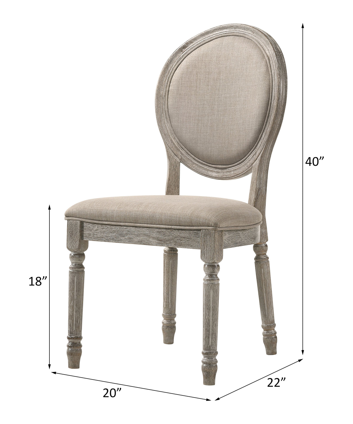 ACME Faustine Side Chair Set of 2 – back view – Lusso Furniture Miami