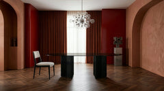 Caracole Viola Smoked Glass Dining Table – angle view – Lusso Furniture Miami