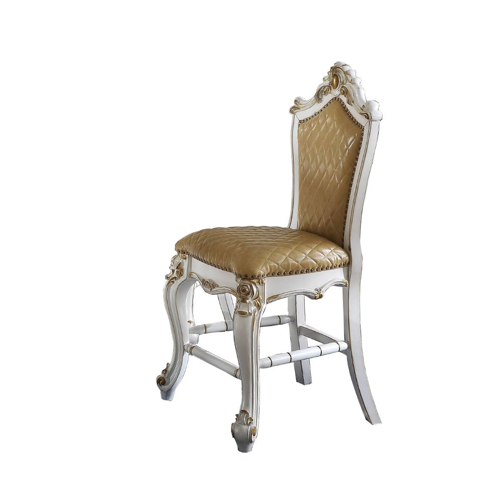 ACME Picardy Counter Height Chair Set of 2 – front view – Lusso Furniture Miami