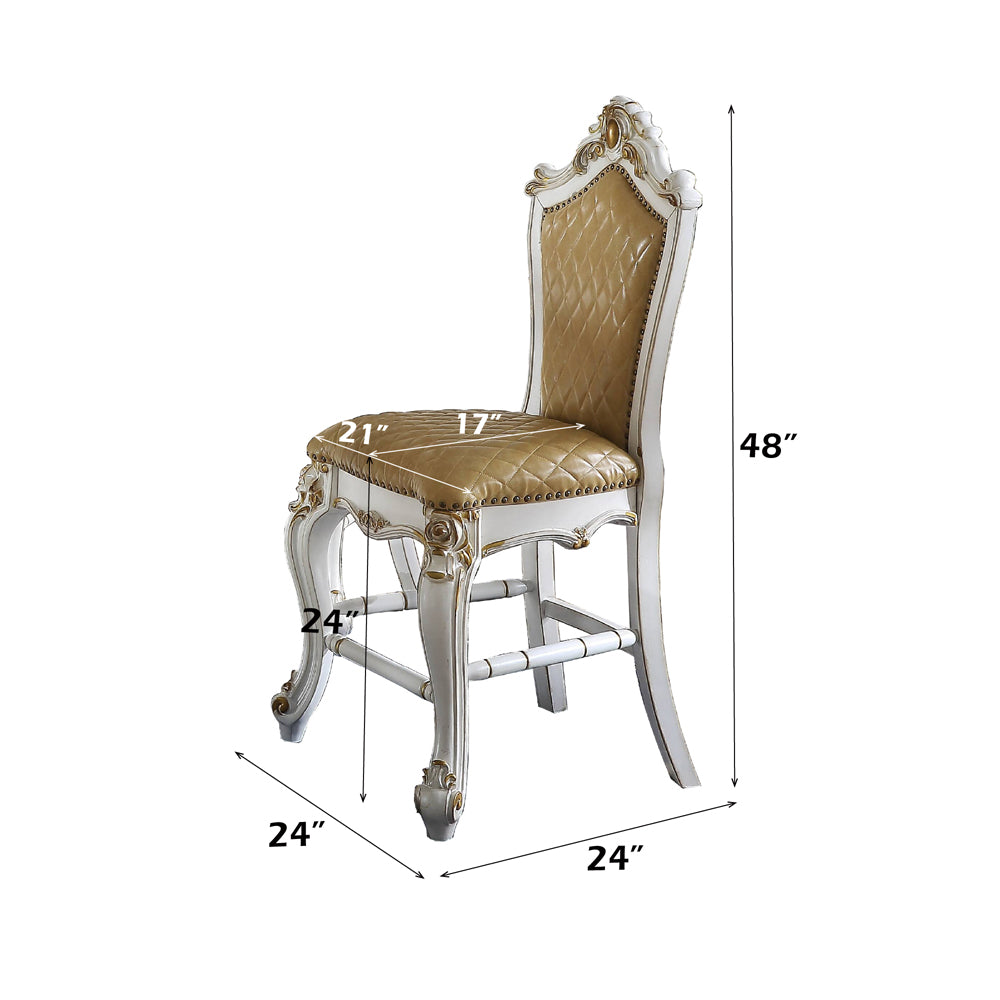 ACME Picardy Counter Height Chair Set of 2 – angle view – Lusso Furniture Miami