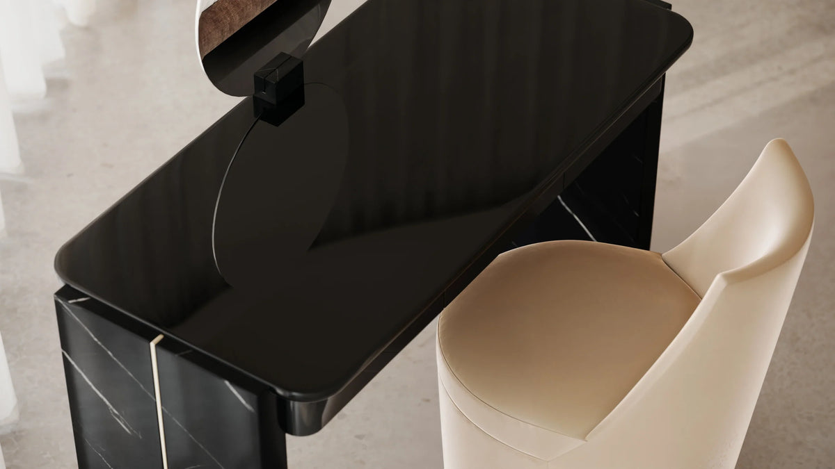 Caracole Overlap Vanity – close-up – Lusso Furniture Miami